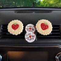 Cookie with strawberry air vent clip
