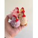 Pastel color chickens with bows and beads air vent clip