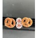 Pretzel with salt sprinkles air vent clip