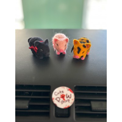 Cute pigs with bows car dashboard