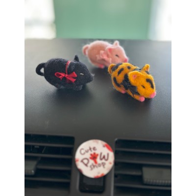 Cute pigs with bows car dashboard