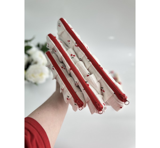 Cherry print E-reader sleeve with ruffles