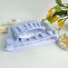 Blue striped laptop sleeve with ruffles