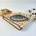 Latte vibe checkered brown laptop sleeve with ruffles