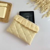 Butter yellow E-reader sleeve with ruffles