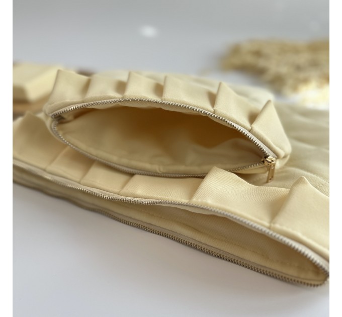 Butter yellow ruffle laptop sleeve
