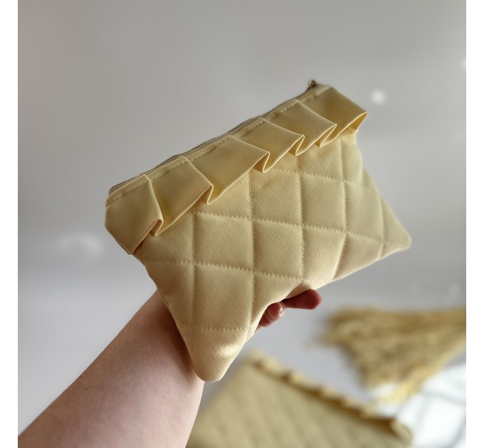 Butter yellow ruffle laptop sleeve