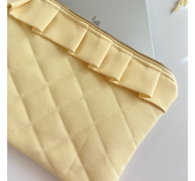 Butter yellow ruffle tablet sleeve