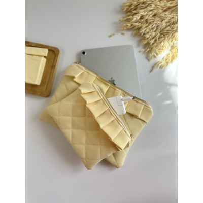 Butter yellow ruffle tablet sleeve