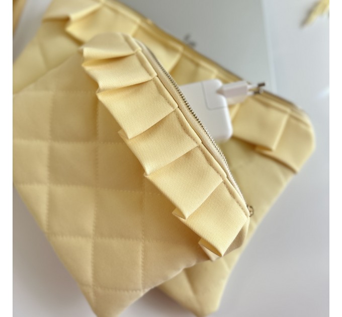 Butter yellow ruffle tablet sleeve