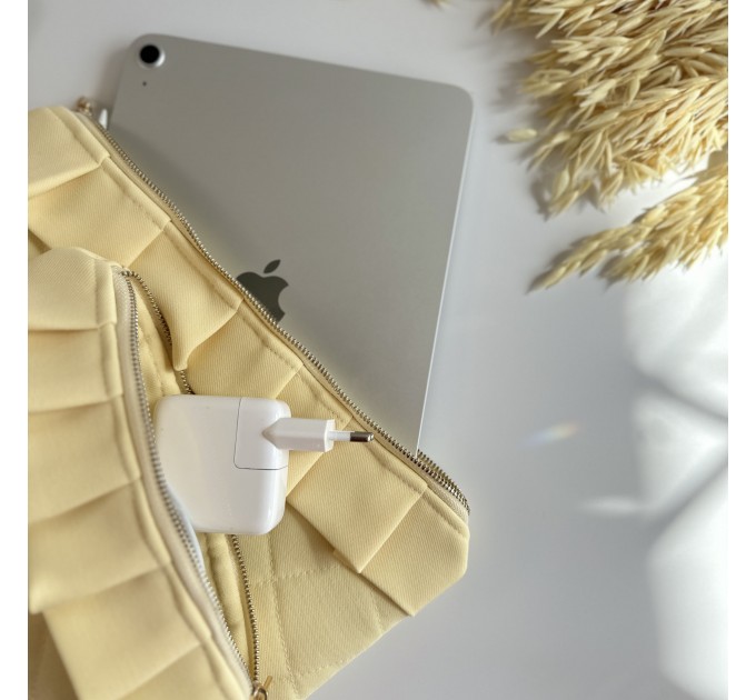 Butter yellow ruffle tablet sleeve