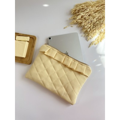 Butter yellow ruffle tablet sleeve