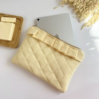 Butter yellow tablet sleeve with ruffles