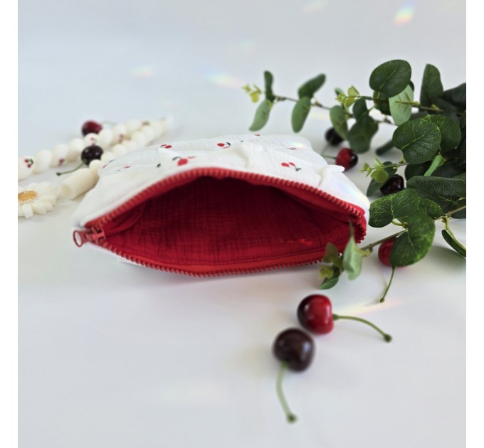 E-reader sleeve with cherries and ruffles