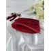 Red velvet E-reader sleeve with bows