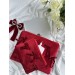 Red velvet laptop sleeve with bows