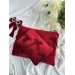 Red velvet laptop sleeve with bows