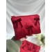 Red velvet laptop sleeve with bows