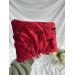 Red velvet laptop sleeve with bows