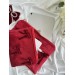 Red velvet tablet sleeve with bows