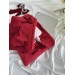 Red velvet tablet sleeve with bows