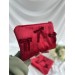 Red velvet tablet sleeve with bows