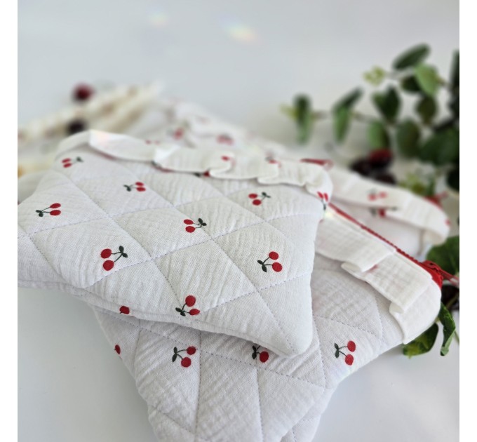 Tablet sleeve with cherries and ruffles