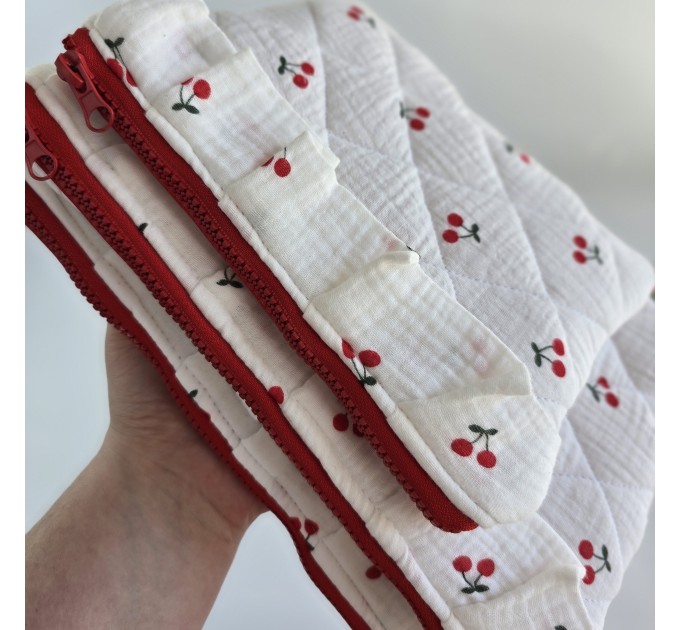 Tablet sleeve with cherries and ruffles