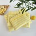 Yellow striped tablet sleeve with ruffles