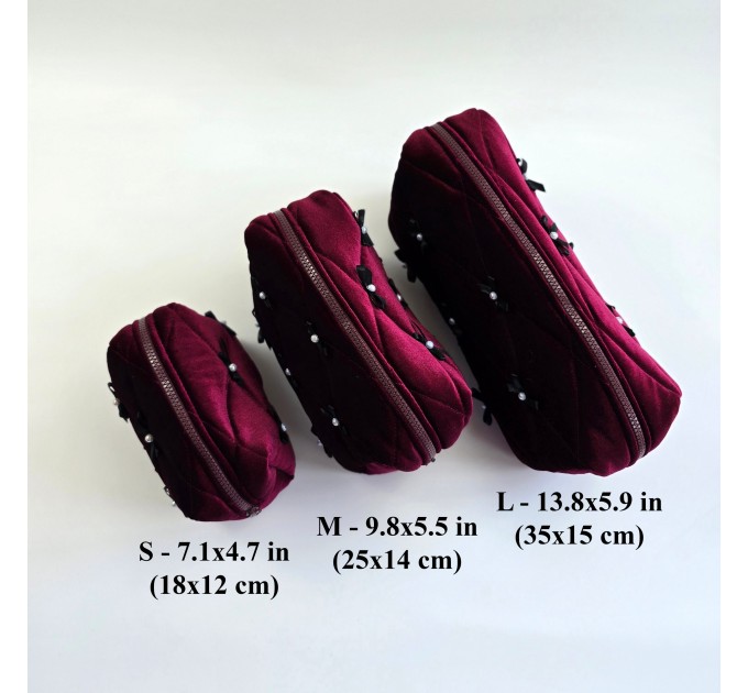 Large Burgundy Goth Cosmetic Bag