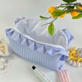 Large Sea Vibe Cosmetic Bag with Ruffles