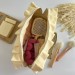 Large butter yellow cosmetic bag with ruffles