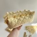 Large butter yellow cosmetic bag with ruffles