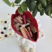 Large cherries cosmetic bag with ruffles