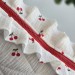 Large cherries cosmetic bag with ruffles