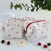 Large cherries cosmetic bag with ruffles