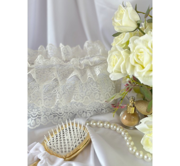 Large lace rococo cosmetic bag