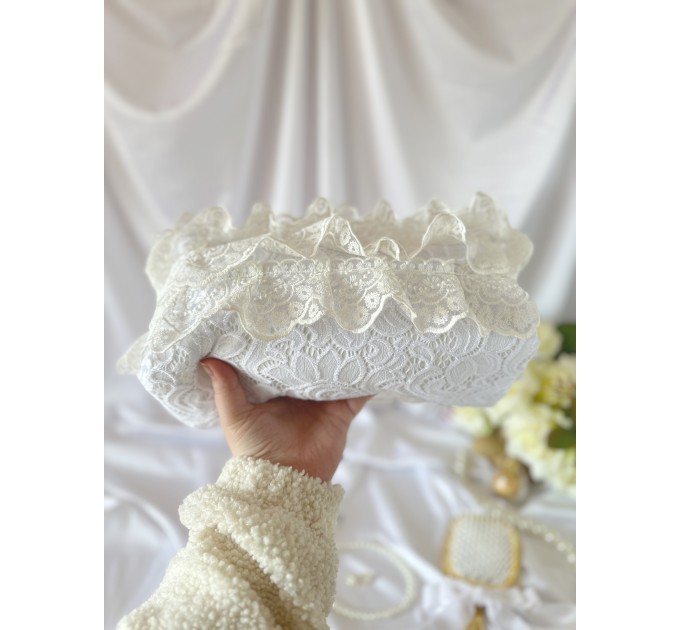 Large lace rococo cosmetic bag