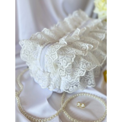 Large lace rococo cosmetic bag