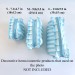 Large sky-blue striped cosmetic bag with ruffles