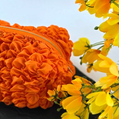 Medium Grapefruit Orange Cosmetic Bag