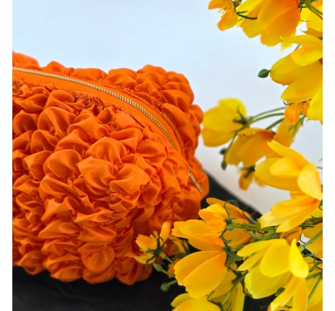 Medium Grapefruit Orange Cosmetic Bag