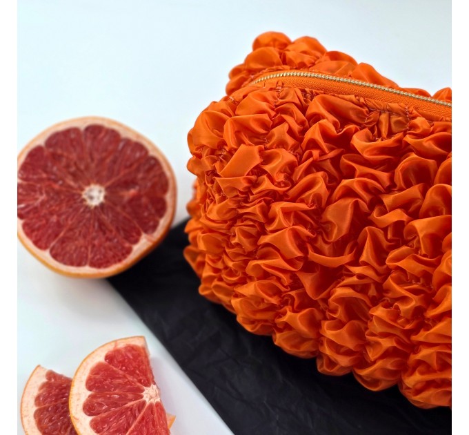 Medium Grapefruit Orange Cosmetic Bag