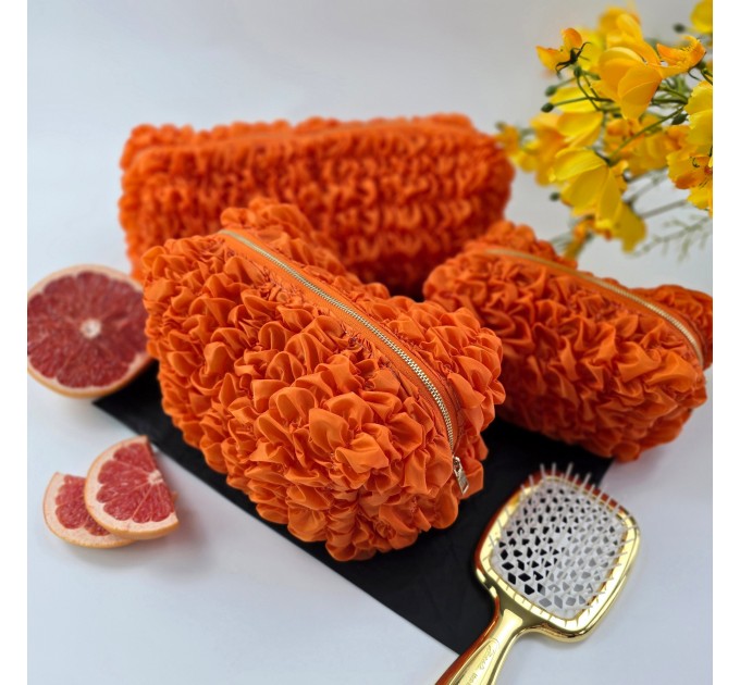 Medium Grapefruit Orange Cosmetic Bag