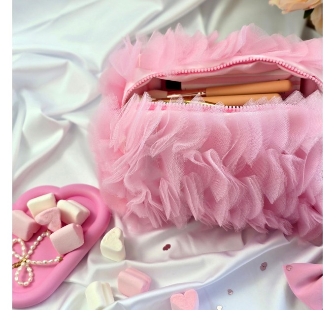 Medium Pink Dollette Cosmetic Bag 
