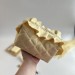 Medium butter yellow cosmetic bag with ruffles