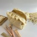Medium butter yellow cosmetic bag with ruffles