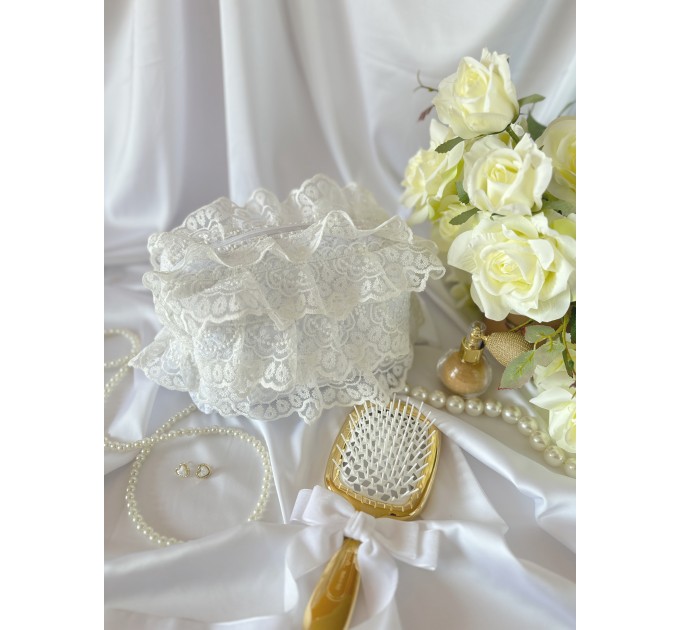 Medium lace rococo cosmetic bag