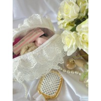 Medium lace rococo cosmetic bag