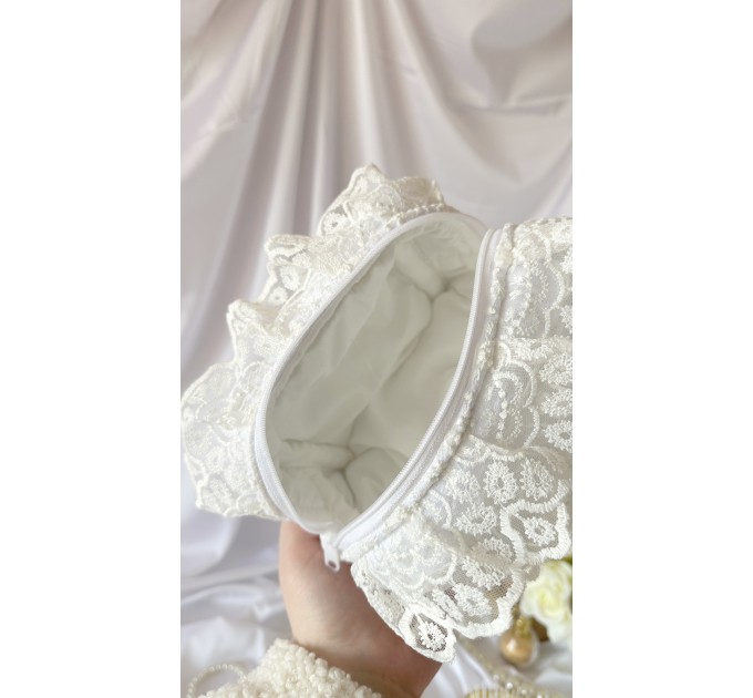 Medium lace rococo cosmetic bag